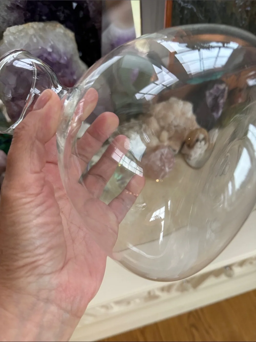 Clear Glass Bulb Vase - Transparent Globe Accent